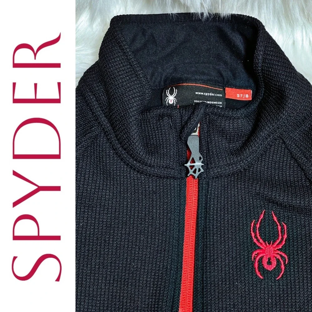 Spyder Full Zip Insulating Snow Jacket Black Outdoor Activewear‎ Youth 7/8